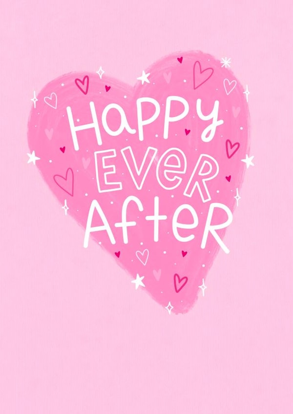 Happy Every After - Love Heart Wedding Card - Happily Married - Engagement Card created by Ludicrous Prints