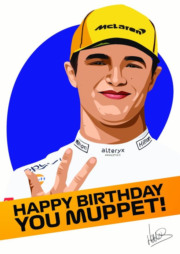 Lando Norris Formula 1 Birthday Card 1001 created by Cody's Cards