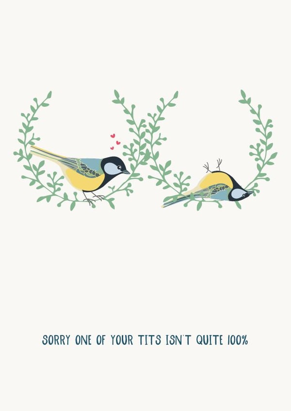 Supportive Breast Cancer Tits Card - Lefthand Boob created by Wink Design - Michelle Roberts