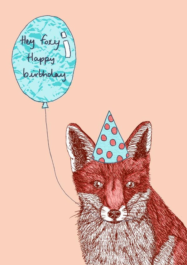 Fox birthday card created by Pearl Illustrations