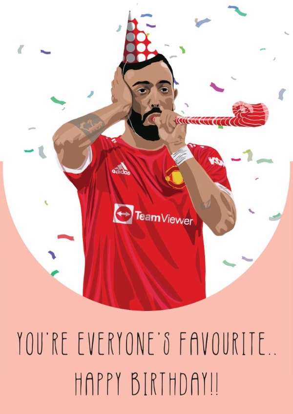 Man Utd Bruno Fernandes Birthday Card created by Replay Prints