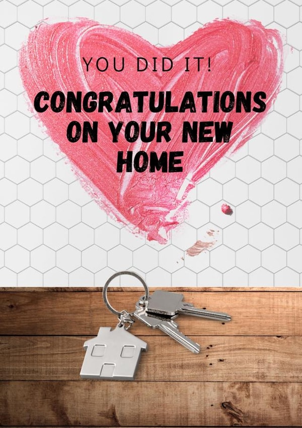 Classic New Home Card - House Keys - Congratulations On Your New Home created by Julia Cafferkey