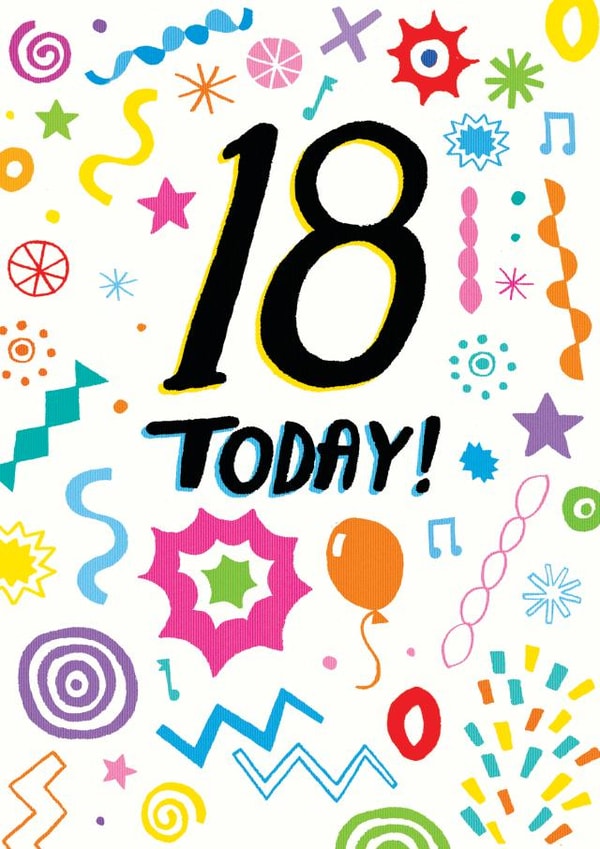 18th birthday today abstract pattern design created by Pencilface