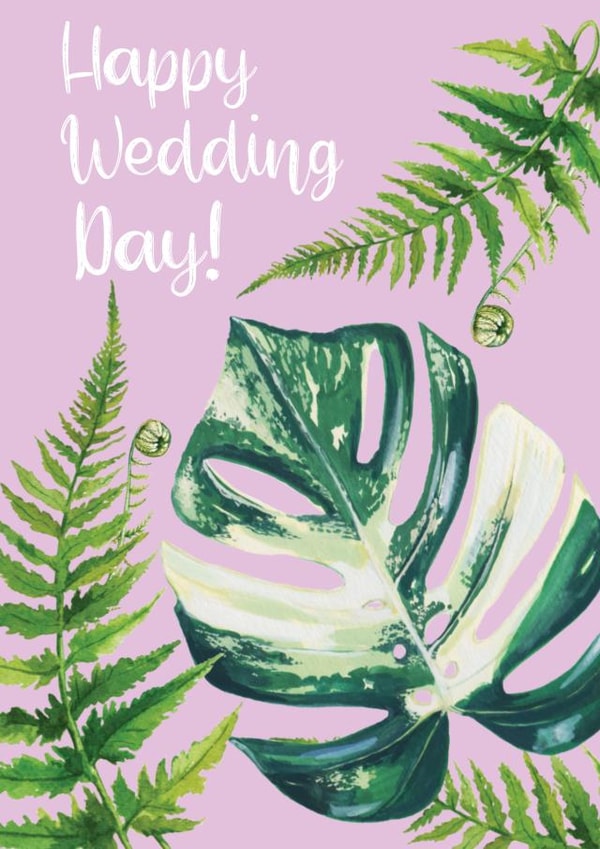 Houseplant Wedding Card - Happy wedding day created by Rocket68