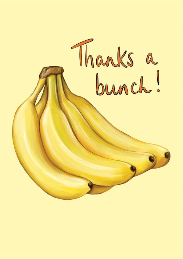 Thanks a bunch Thank You Card created by Katie Tinkler illustration