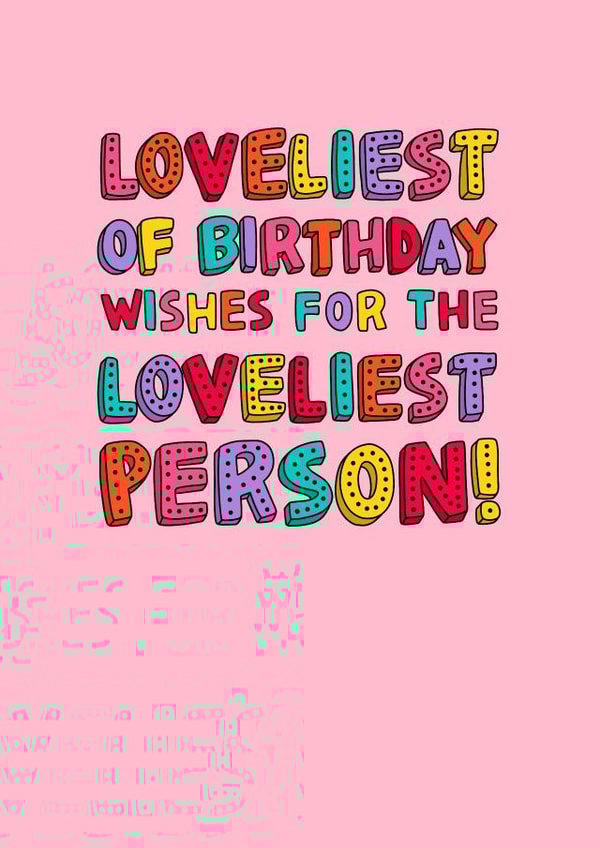 Loveliest birthday Wishes card created by Hannah Boulter
