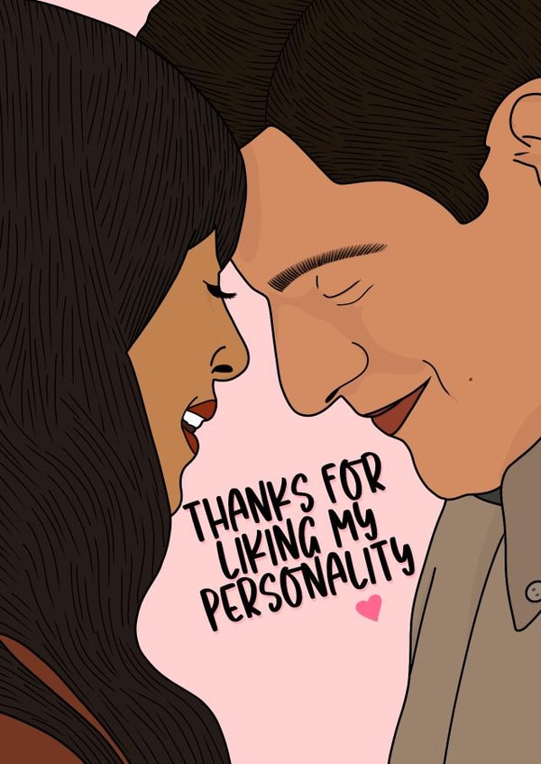Cece and Schmidt New Girl Love Card created by Pink + Pip