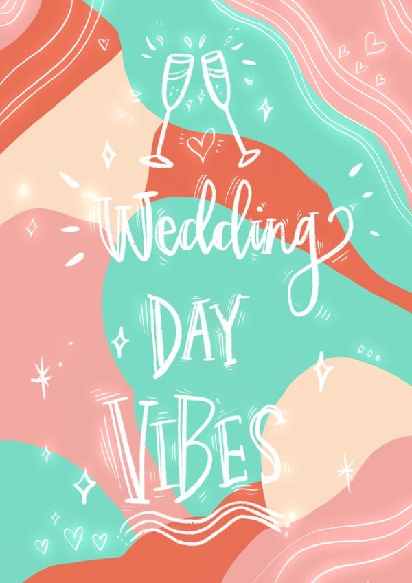 Modern Psychedelic Wedding Day Vibes Card created by Envy Row