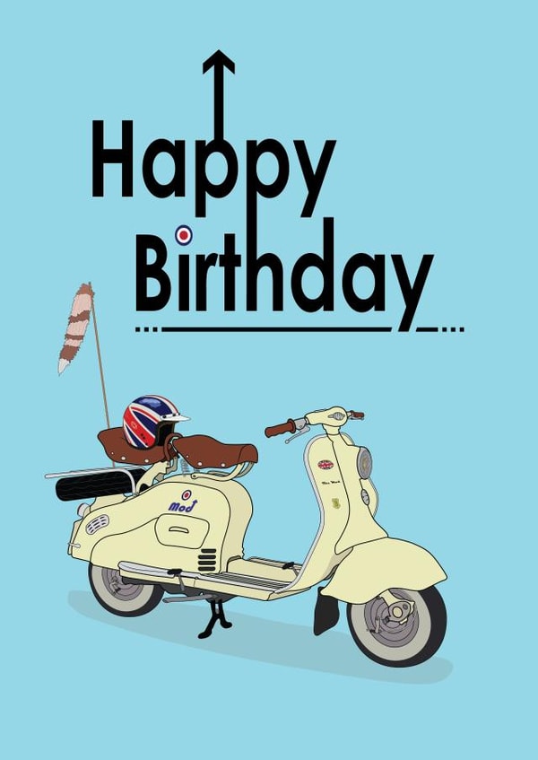British Mod Birthday Card 1001 created by aob.designed