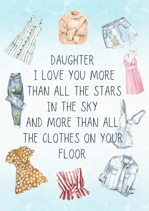 Funny Messy Daughter Birthday Card created by MillennialprintsCo