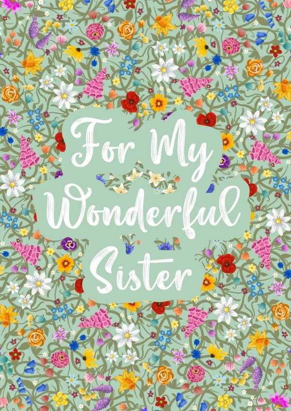 Birthday wishes for a wonderful Sister created by Jen James