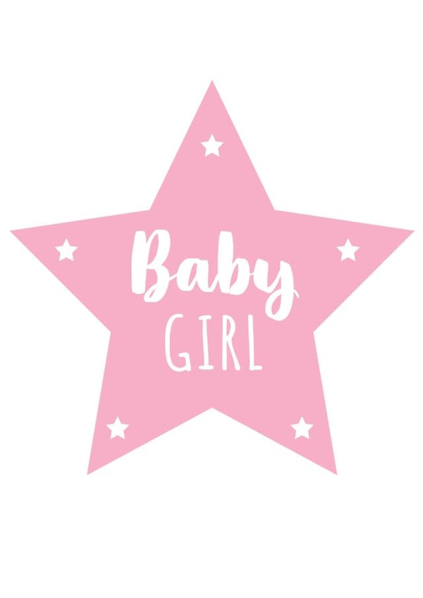 Baby Girl Pink Stars Card created by Hello Fridays Studio