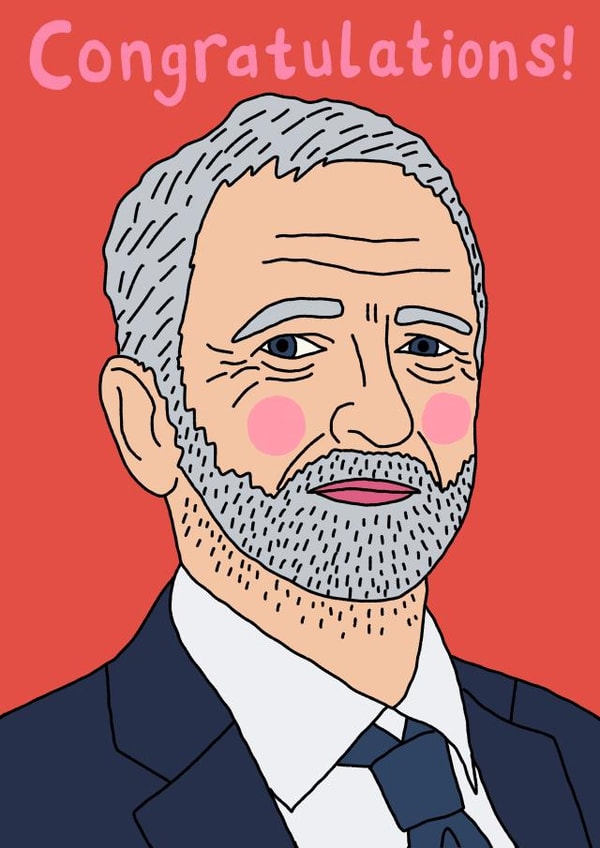 Congratulations Jeremy Corbyn card created by Number 26