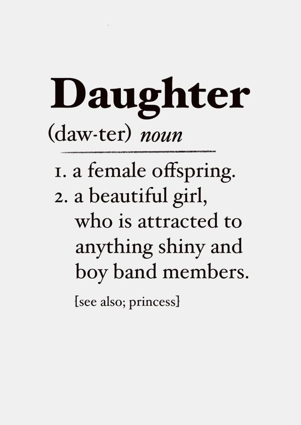 Fun Birthday Card - For Daughter - Definition created by The Girl Next Draw Cards