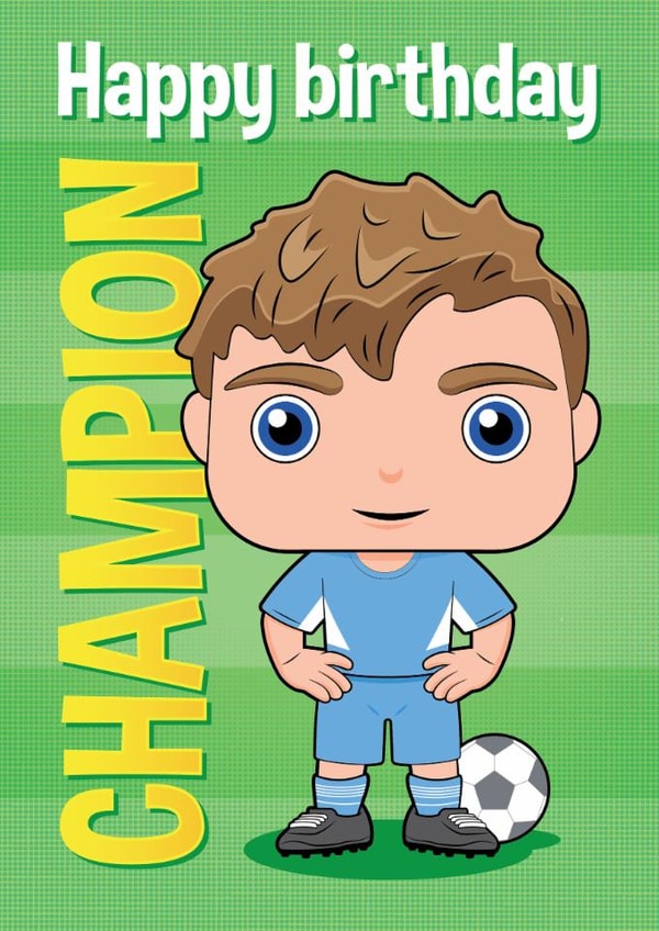 Modern Man City football birthday card for boys created by essjay