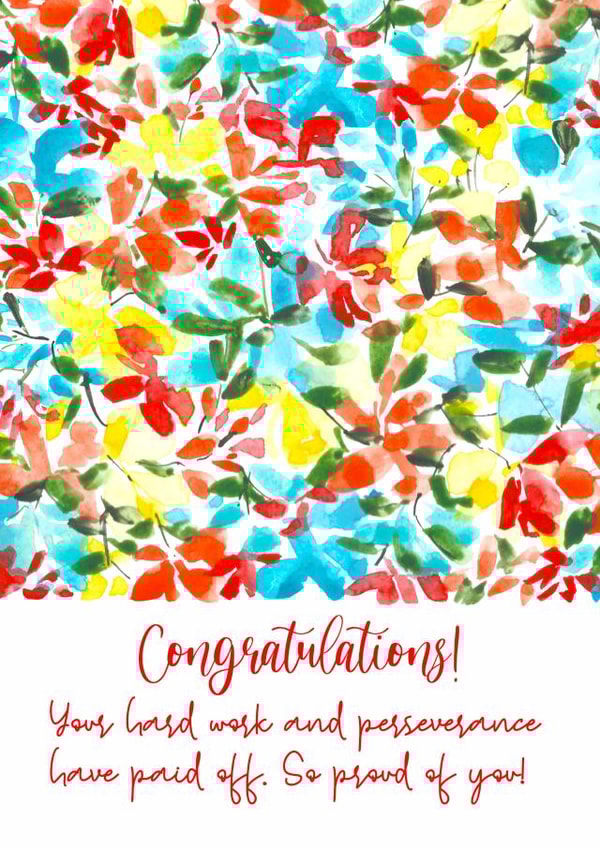 Colorful watercolor floral Congratulations card created by preeta varkey