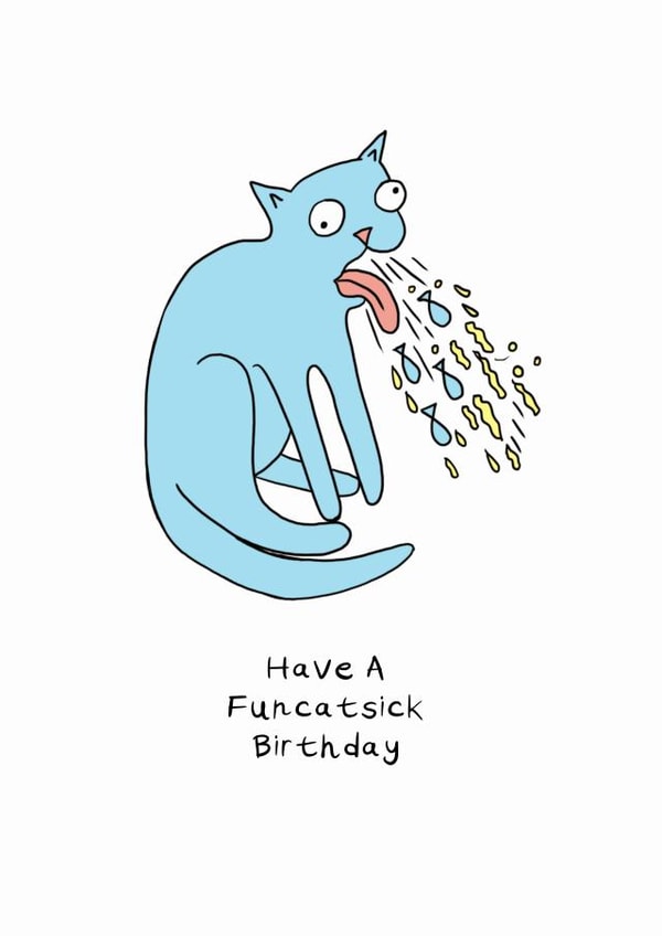 Have a Funcatsick Birthday created by Helen Ridley Illustration