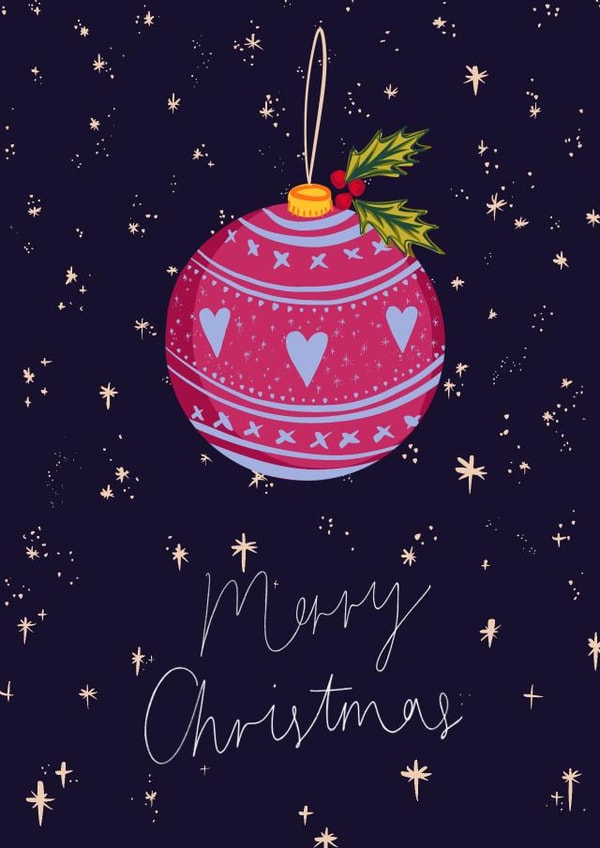 Starry Night - Gorgeous - Festive Bauble - Festive - Night Sky - Pretty Decoration - Christmas Card created by Charlotte Nicholson Design