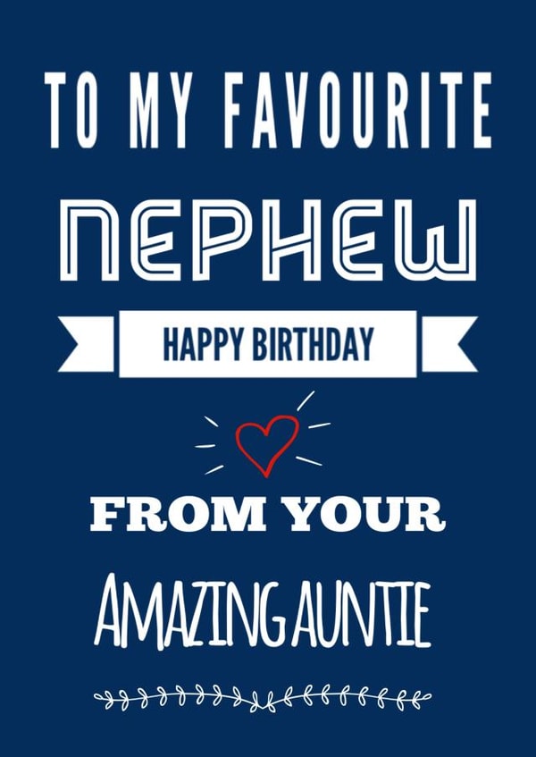 Favourite Nephew from Your Amazing Auntie created by Kerrylovescards