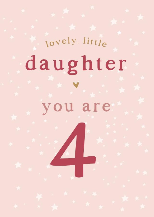 Daughter 4th Birthday card created by Too Wordy