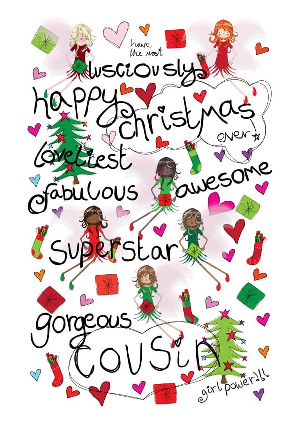 Christmas Fairy Girl Power for a gorgeous cousin - Christmas Card created by The Girl Power Fairies