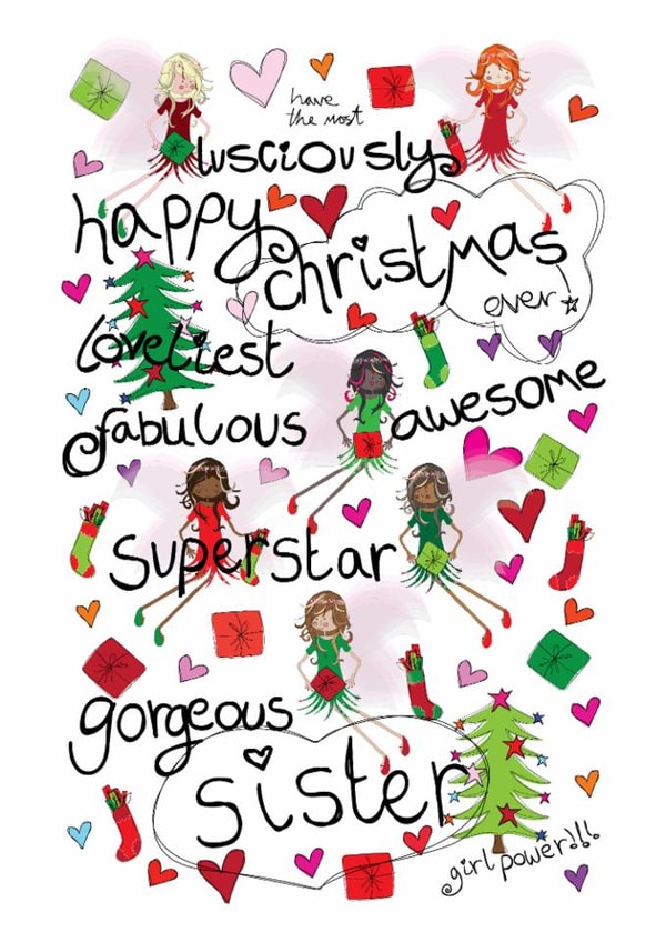 Christmas Fairy Girl Power for a gorgeous sister - Christmas Card created by The Girl Power Fairies