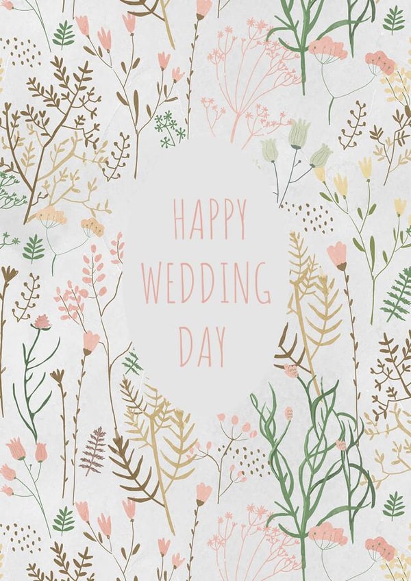 Pretty Foliage Engagement Card - Happy Wedding Day created by Kamilya Panina