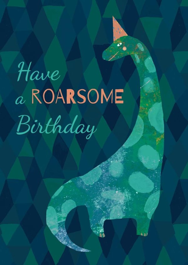 dinosaur birthday card created by Kamilya Panina