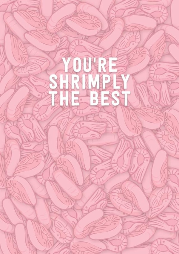 Shrimply the Best Card Pink Shrimp Sweets Card created by Wit & Wisdom