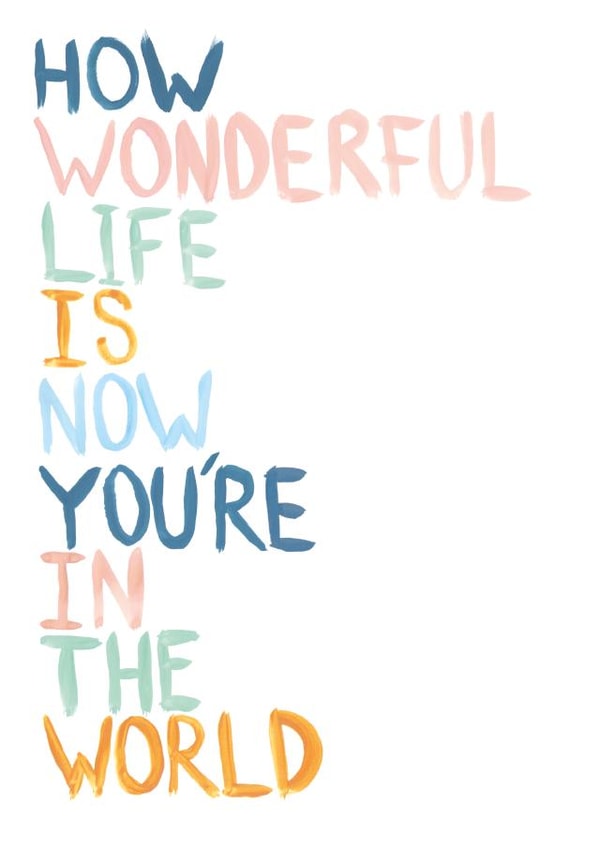 New Baby "How Wonderful" Card. created by Owen & Wolfey