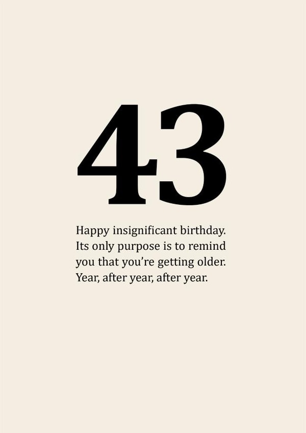 Insignificant 43rd Birthday Card created by Sassy Sarah