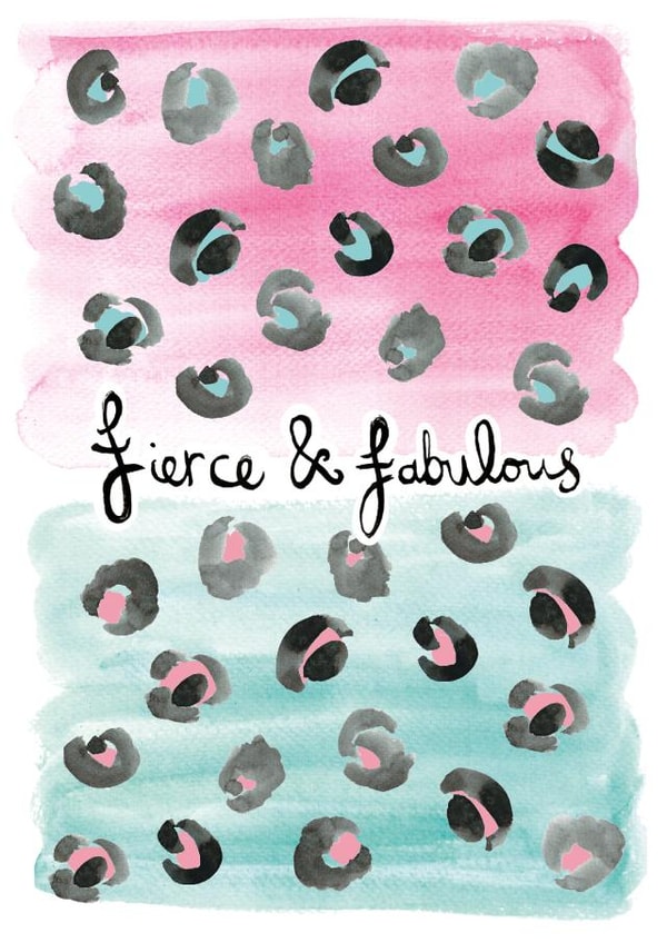 Fierce & Fabulous leopard print card created by Owen & Wolfey