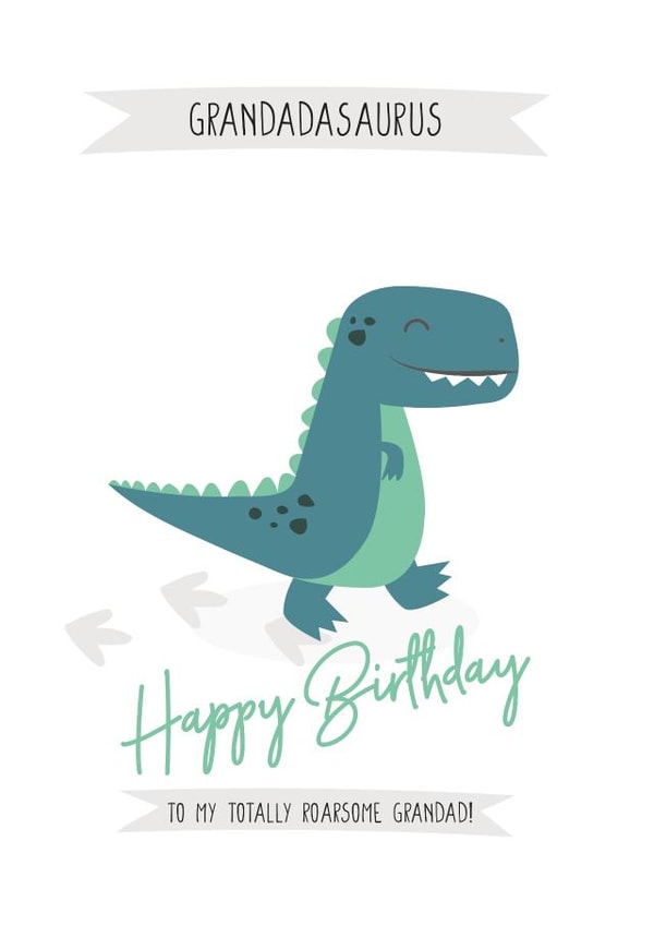 Grandadasaurus Happy Birthday Card created by Cobbydale Creative