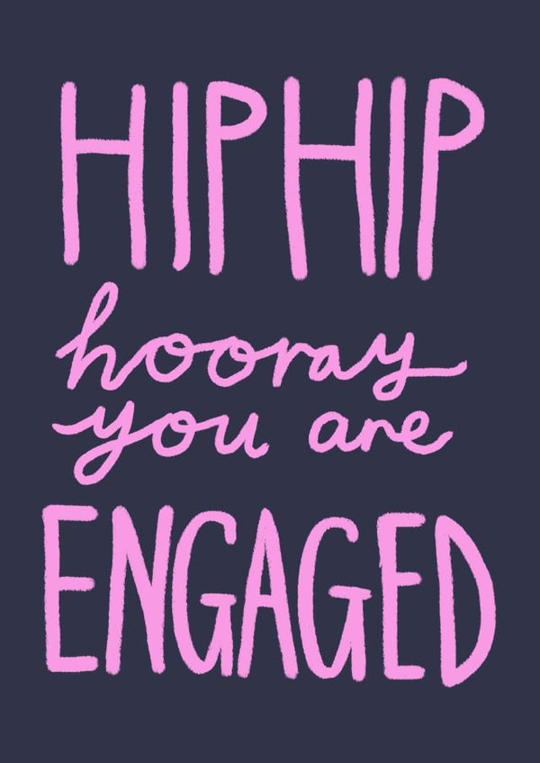Hip Hip Hooray Engagement Card created by ems le tocq