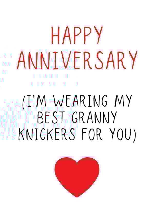 Granny knickers, Anniversary Card created by Jazzie Designs