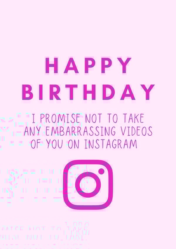 Instagram birthday card promise created by Jazzie Designs