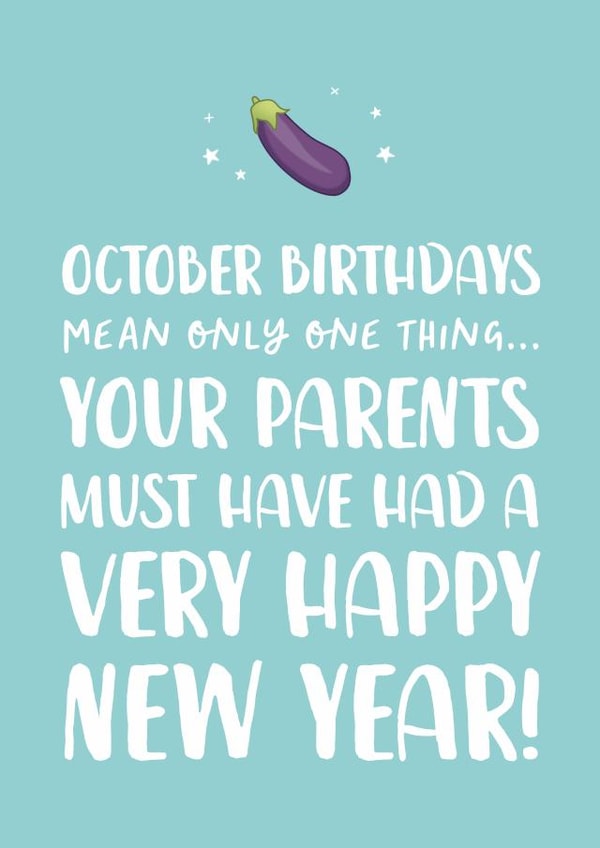 Funny October Birthday Card 1001 created by The Cake Thief