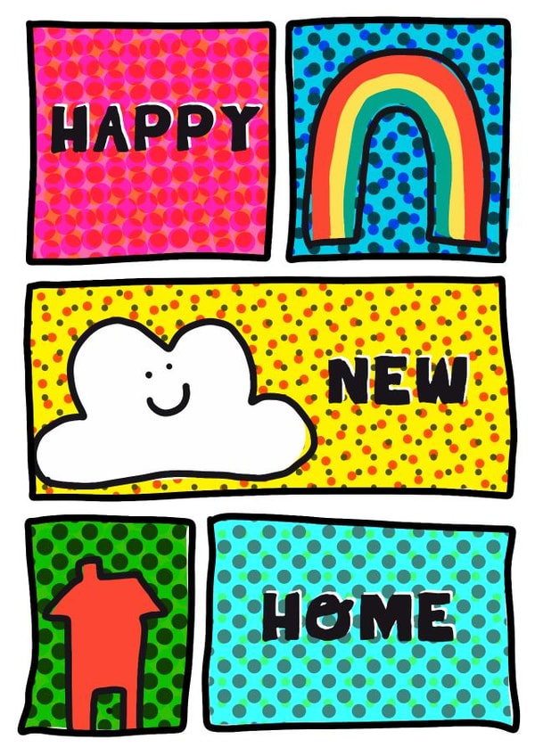 Happy New Home Card - Rainbow - House | thortful