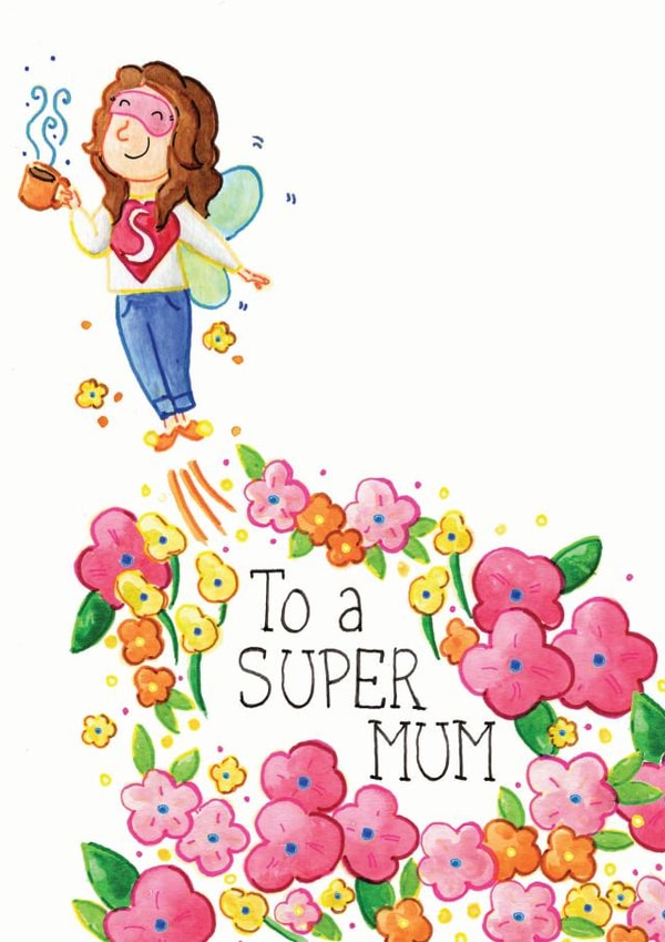 Mum Super Hero Mothers Day Birthday Card  created by Vicky Kuhn