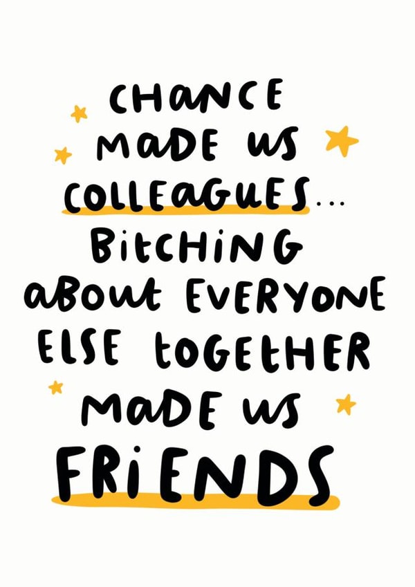 Chance Made Us Colleagues Card created by Arrow Gift Co