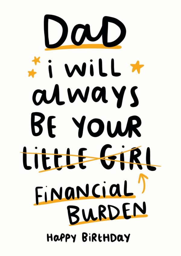 Dad's Financial Burden Card created by Arrow Gift Co