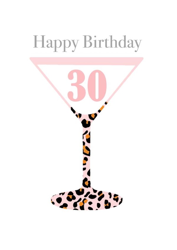 Happy 30th Martini Greeting Card created by Buttongirl Designs