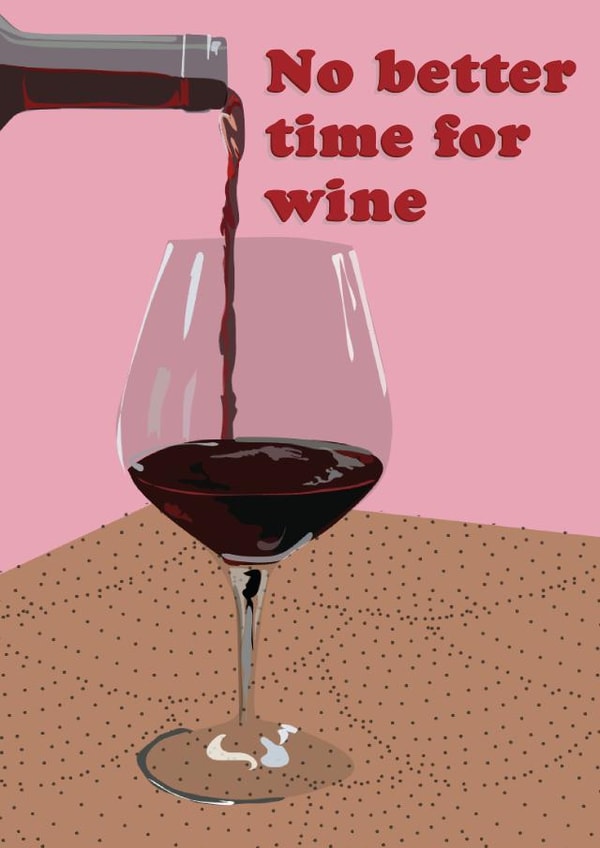 Red wine celebration card created by Lauren Sheridan