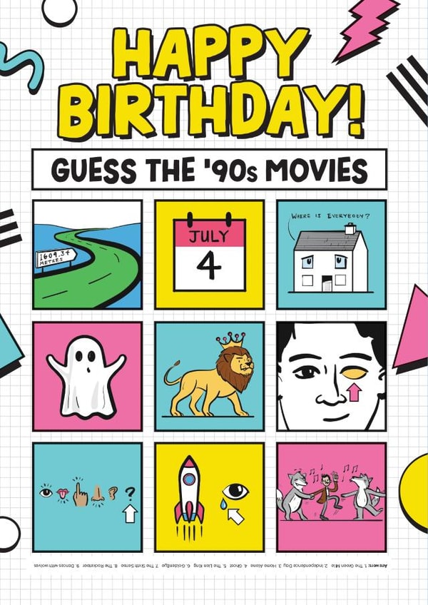 Happy Birthday! Guess the '90s movies! 1001 created by Daniel Benney