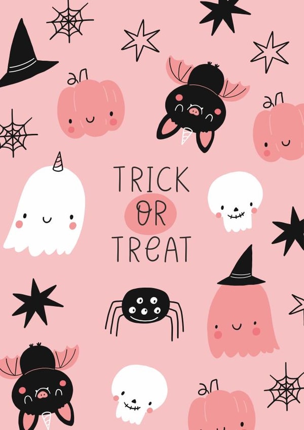 TRICK OR TREAT. Cute Halloween  created by Nadya Barkova