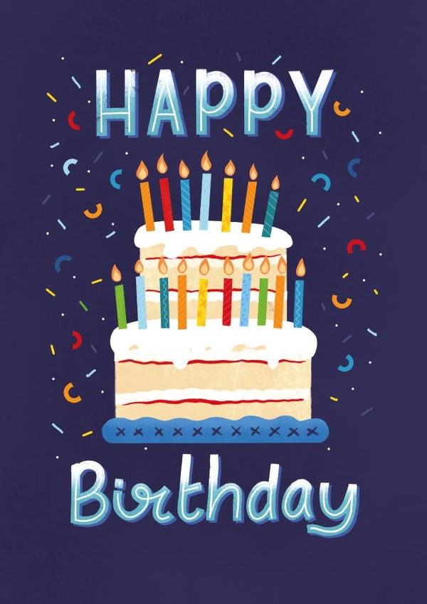 Birthday cake and candles created by Paper Valley Design Studio