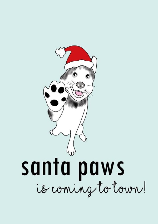 Santa Paws Christmas card created by Vaishnavi D