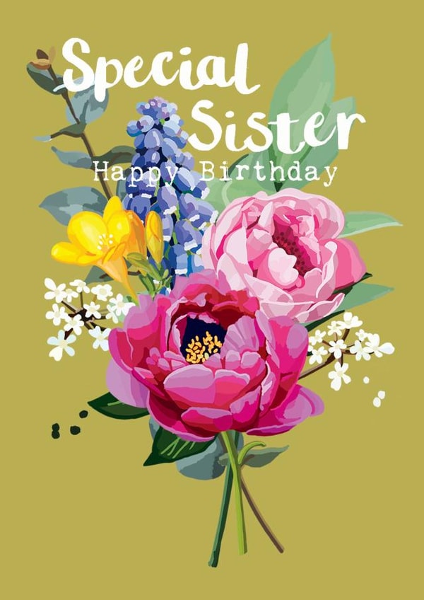 Special Sister Happy Birthday Bouquet created by Sarah Kelleher