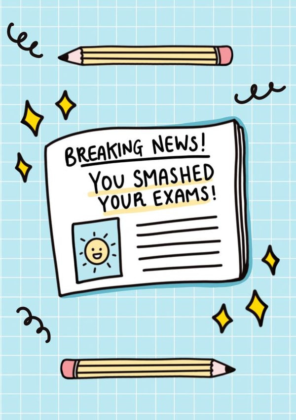 Breaking News! Exam Results Congratulations Card created by Emily Underworld