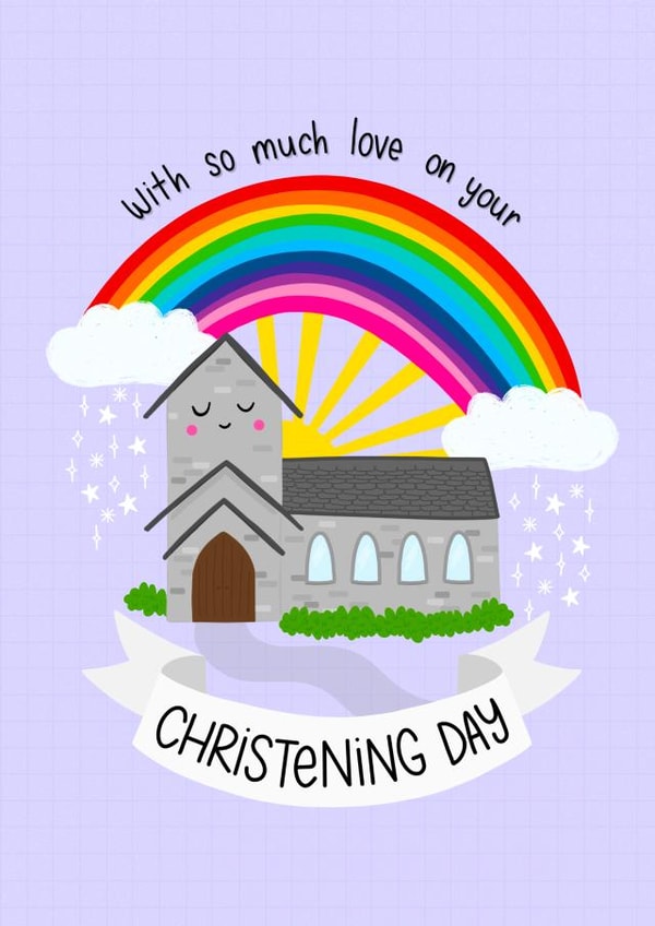 Love on your Christening Day Card created by Ludicrous Prints